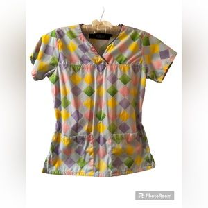 Scrub Top size XS Colorful